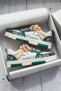 Casual Wave Pattern Sneakers-footwear > sneakers-Laventaire-Teal Green-39-Laventaire