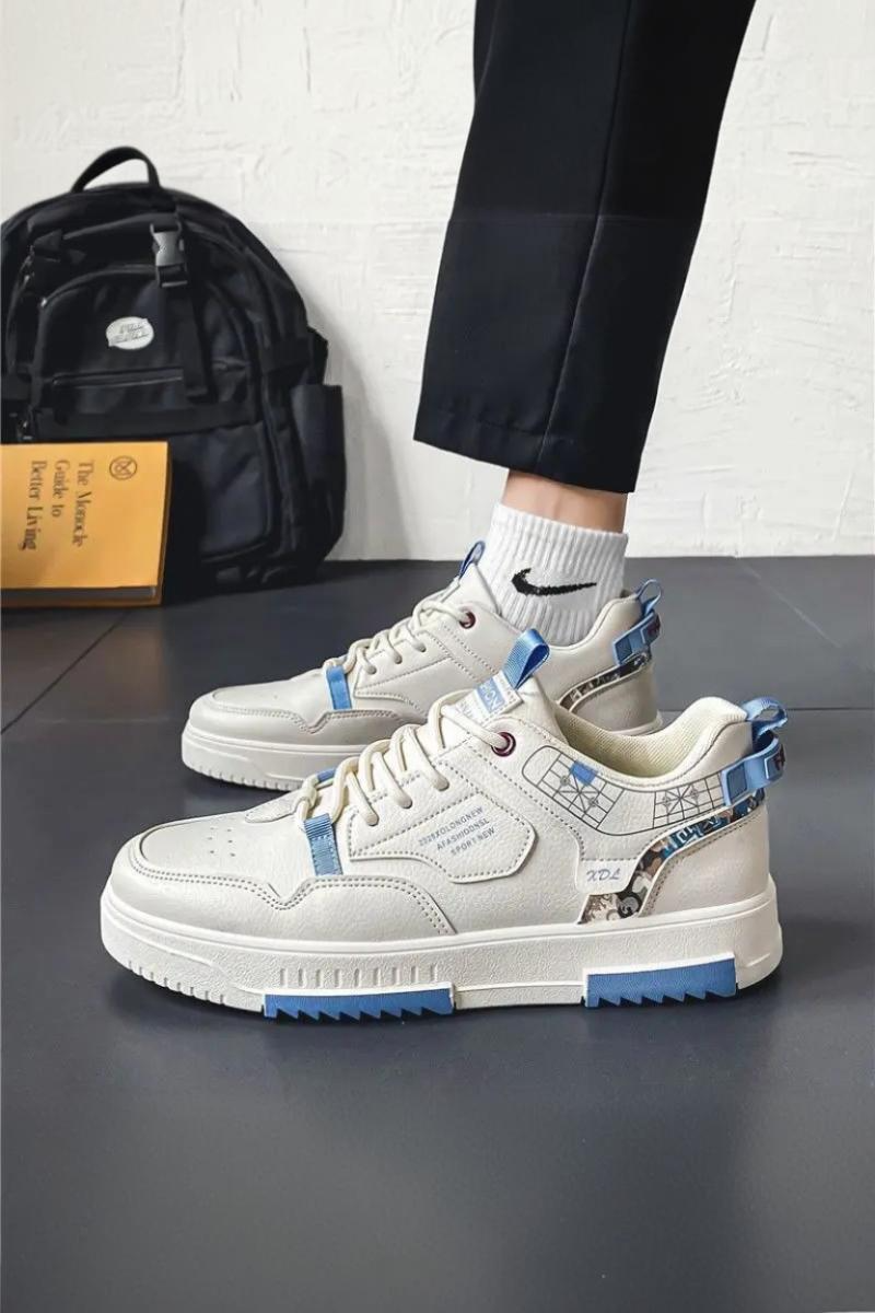 Casual Wave Pattern Sneakers-footwear > sneakers-Laventaire-White-39-Laventaire