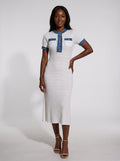 Casual White Midi Dress-dresses > midi dress-Laventaire-Laventaire