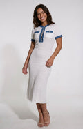 Casual White Midi Dress-dresses > midi dress-Laventaire-White-XS-Laventaire