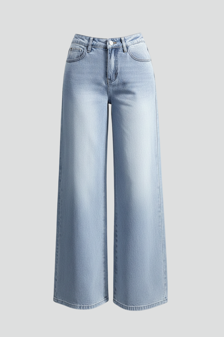 Casual Wide Leg Jeans-jeans > wide leg jeans-Laventaire-Laventaire