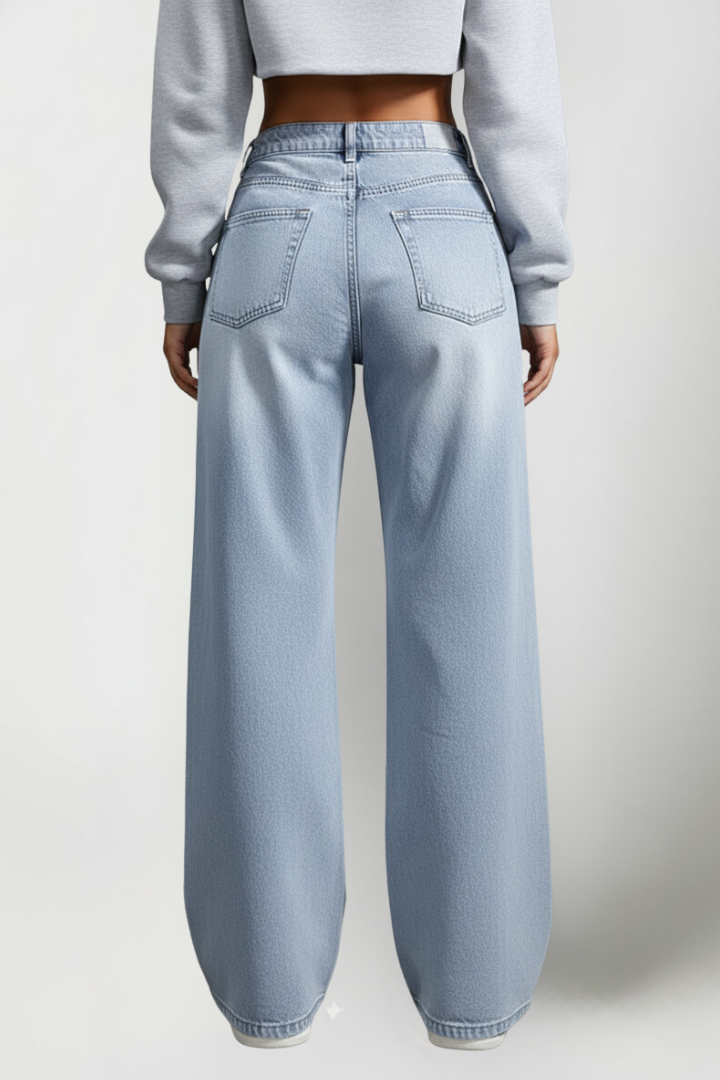 Casual Wide Leg Jeans-jeans > wide leg jeans-Laventaire-Laventaire