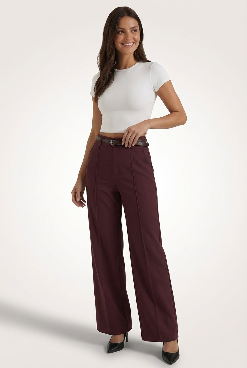 Casual Wide Leg Trousers-trousers > wide leg trousers-Laventaire-Laventaire