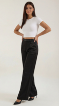 Casual Wide Leg Trousers-trousers > wide leg trousers-Laventaire-Black-S-Laventaire