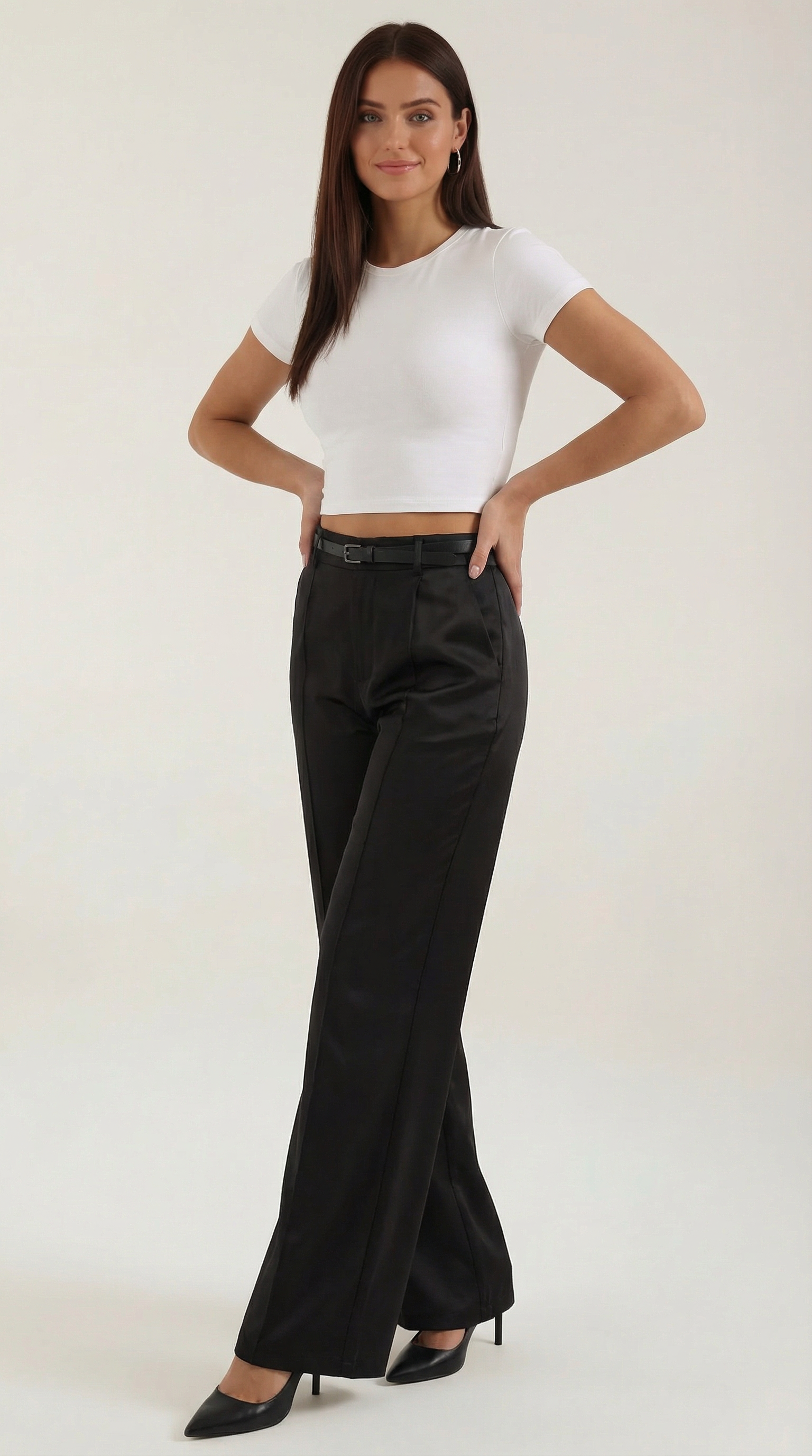 Casual Wide Leg Trousers-trousers > wide leg trousers-Laventaire-Black-S-Laventaire