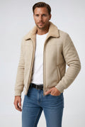 Casual Winter Jacket-outerwear > jackets > winter jackets-Laventaire-Beige-M-Laventaire