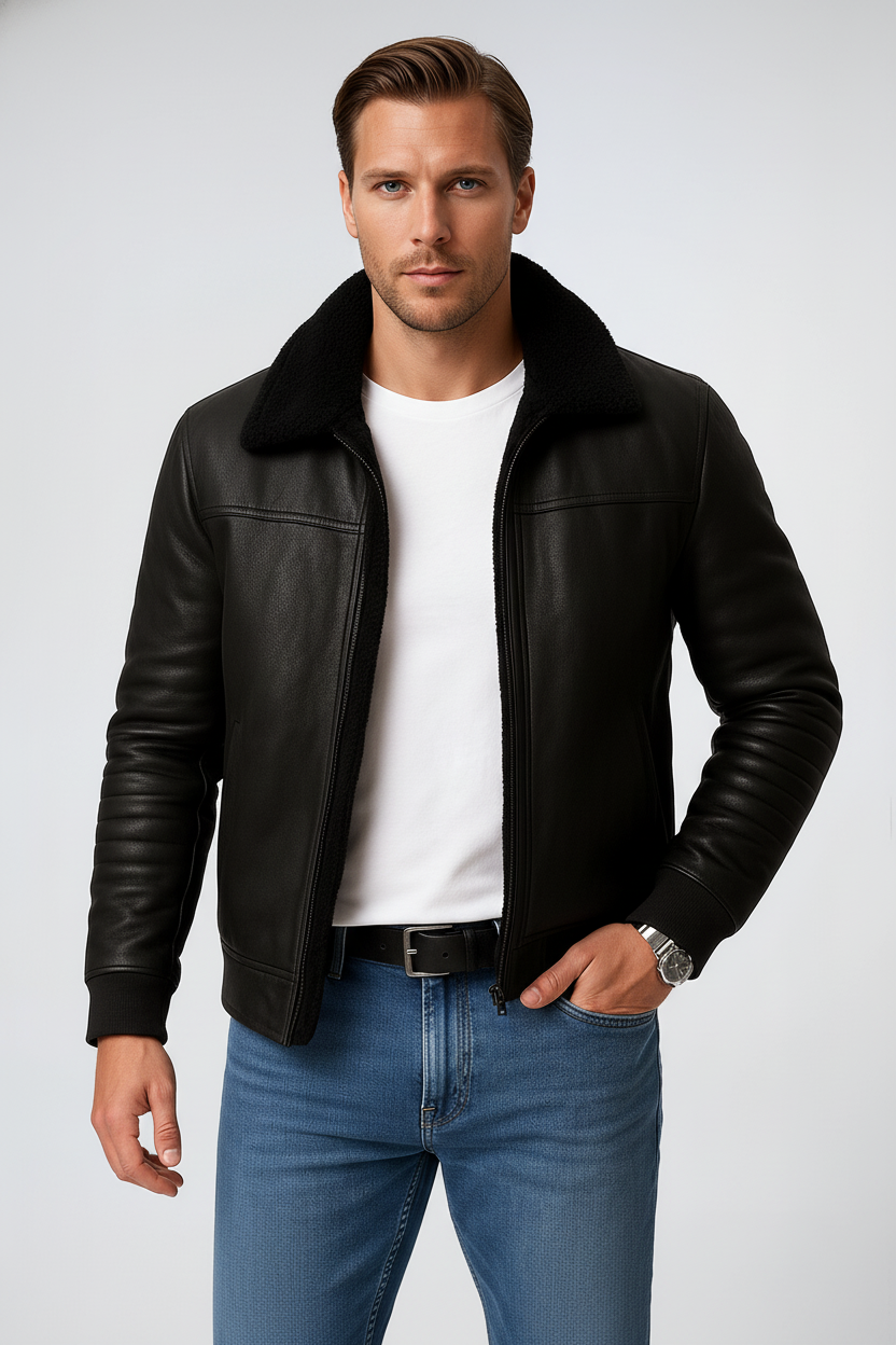 Casual Winter Jacket-outerwear > jackets > winter jackets-Laventaire-Black-M-Laventaire