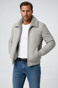 Casual Winter Jacket-outerwear > jackets > winter jackets-Laventaire-Light Gray-M-Laventaire