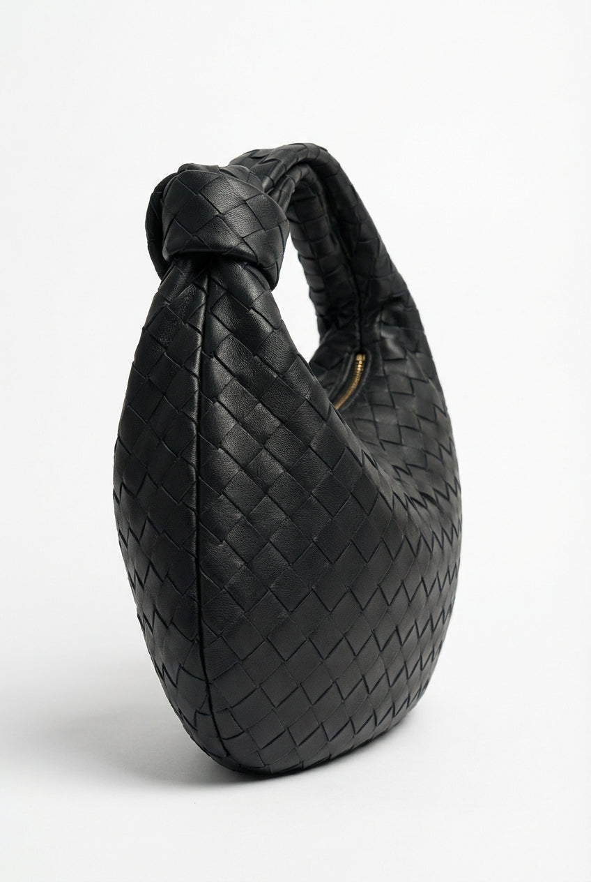 Casual Woven Tote Bag-bags > tote bags-Laventaire-Black-One size-Laventaire