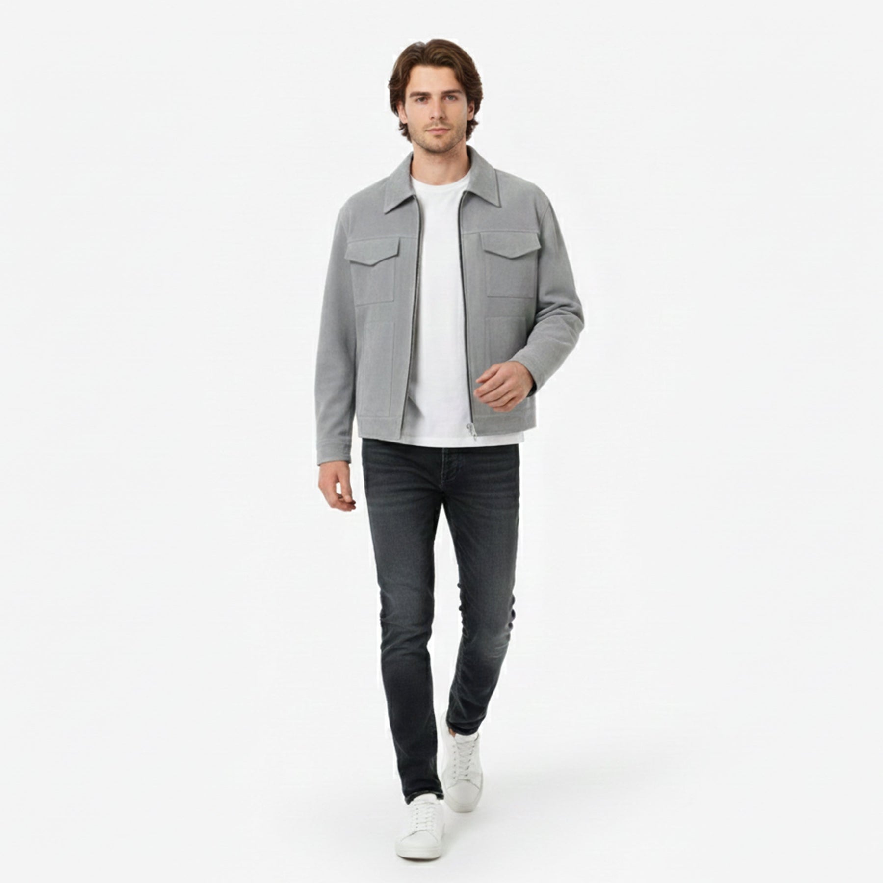 Casual Zip Front Jacket-jackets > casual jackets-Laventaire-Laventaire