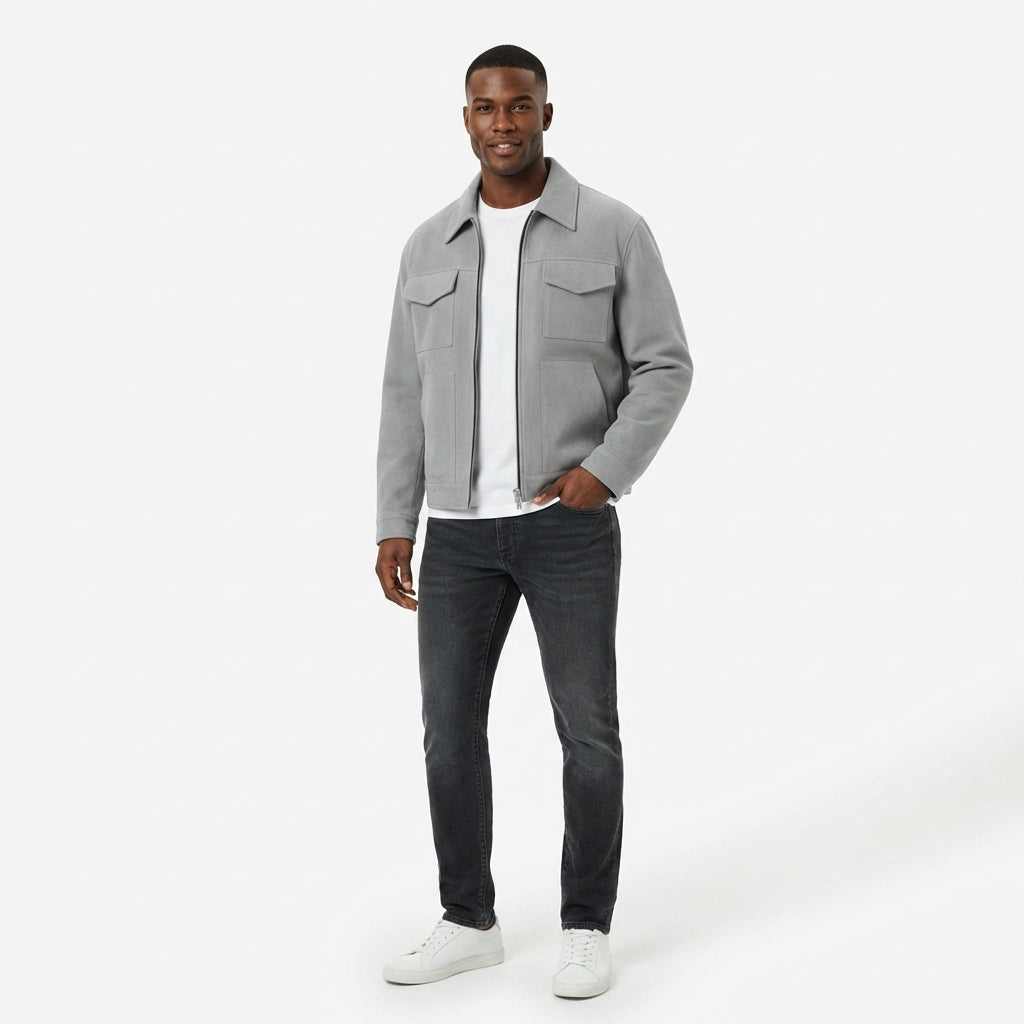 Casual Zip Front Jacket-jackets > casual jackets-Laventaire-Laventaire