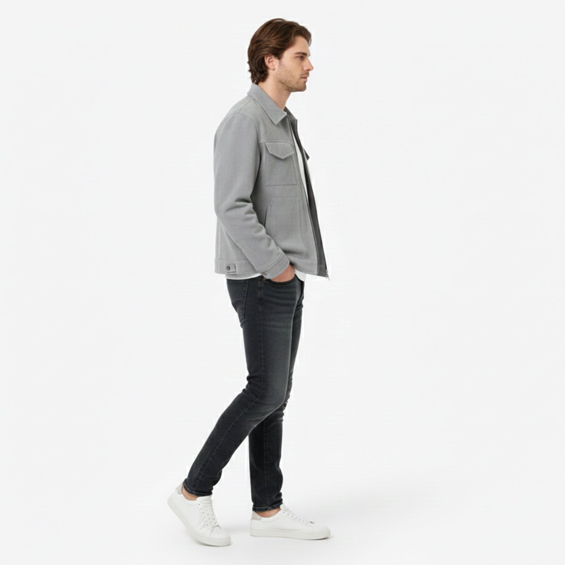 Casual Zip Front Jacket-jackets > casual jackets-Laventaire-Laventaire