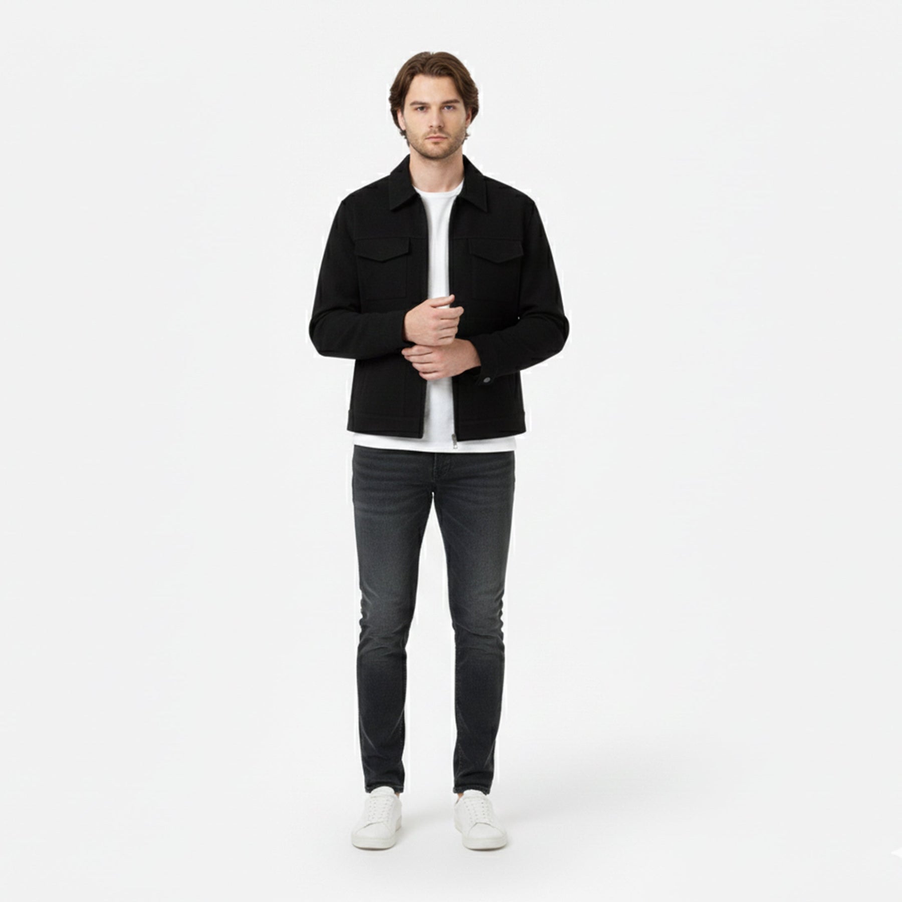 Casual Zip Front Jacket-jackets > casual jackets-Laventaire-Laventaire