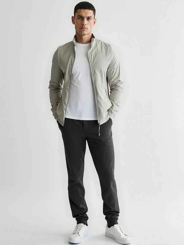 Casual Zip Up Jacket-jackets > casual jacket-Laventaire-Light Gray-S-Laventaire