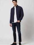 Casual Zip Up Jacket-jackets > casual jacket-Laventaire-Navy Blue-S-Laventaire