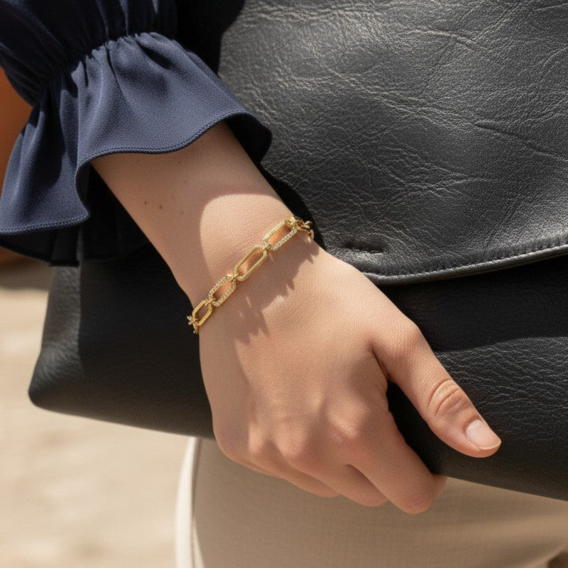 Chain Bracelet With Stones-jewelry > bracelets > chain bracelet-Laventaire-Laventaire