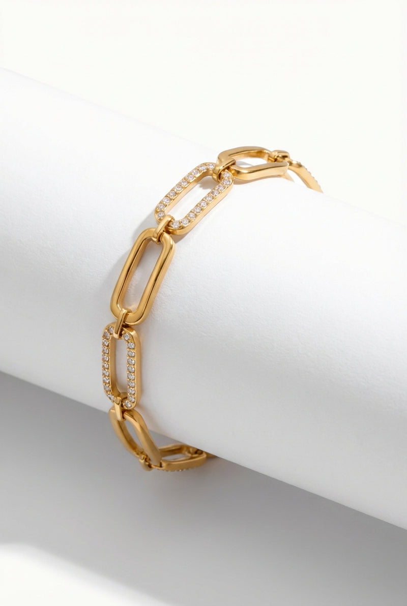 Chain Bracelet With Stones-jewelry > bracelets > chain bracelet-Laventaire-Gold-One Size-Laventaire