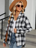 Checked Long Sleeve Blouse-tops > blouses-Laventaire-Black-S-Laventaire