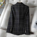 Checked Tailored Blazer-blazers > tailored blazer-Laventaire-Laventaire