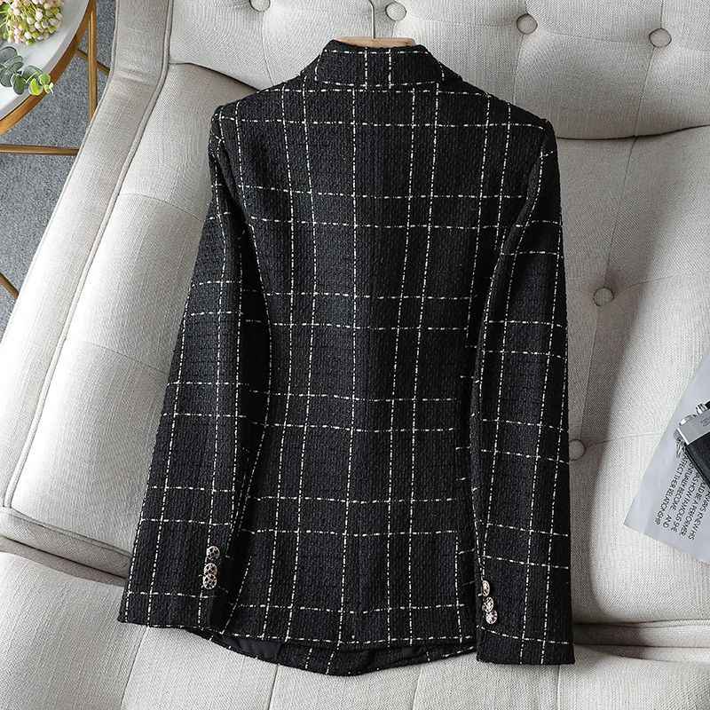 Checked Tailored Blazer-blazers > tailored blazer-Laventaire-Laventaire