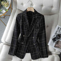Checked Tailored Blazer-blazers > tailored blazer-Laventaire-Laventaire