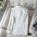 Checked Tailored Blazer-blazers > tailored blazer-Laventaire-Laventaire
