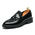 Checked Tassel Loafers-footwear > loafers-Laventaire-Laventaire