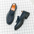 Checked Tassel Loafers-footwear > loafers-Laventaire-Laventaire