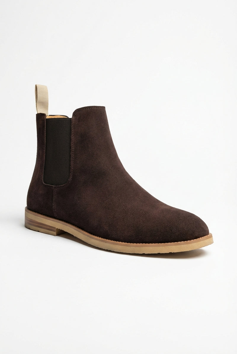 Chelsea Ankle Boots-footwear > ankle boots > Chelsea boots-Laventaire-Dark Brown-38-Laventaire