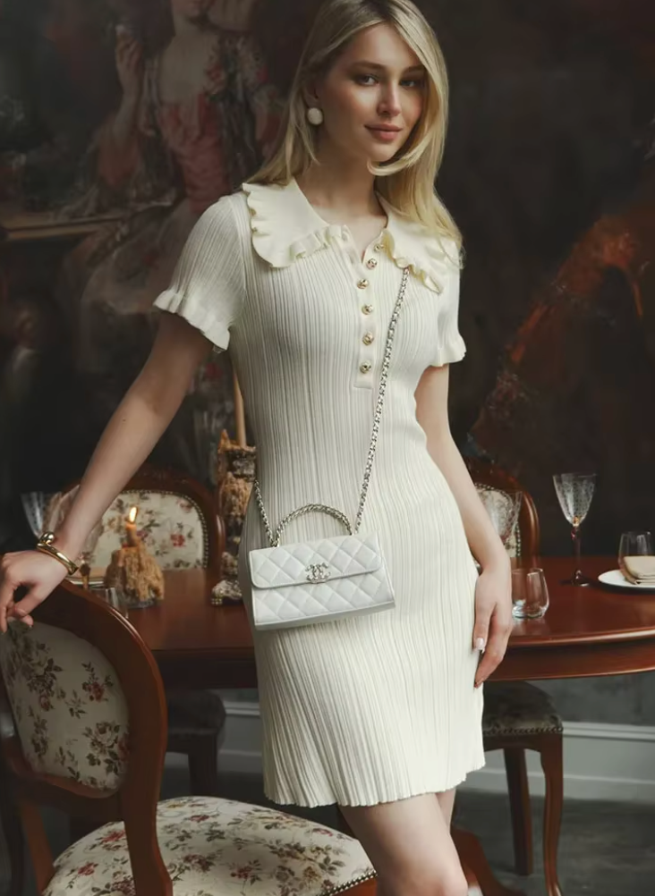 Chic Collar Mini Dress-dresses > mini dress-Laventaire-Laventaire