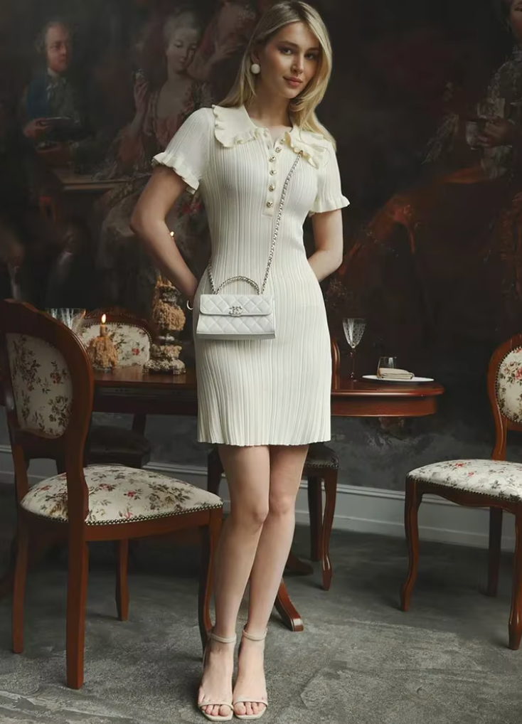 Chic Collar Mini Dress-dresses > mini dress-Laventaire-Laventaire