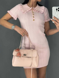 Chic Collar Mini Dress-dresses > mini dress-Laventaire-Blush Pink-S-Laventaire
