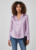 Chic Long Sleeve Blouse-tops > blouses-Laventaire-Light Purple-S-Laventaire