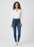 Chic Long Sleeve Blouse-tops > blouses-Laventaire-White-S-Laventaire