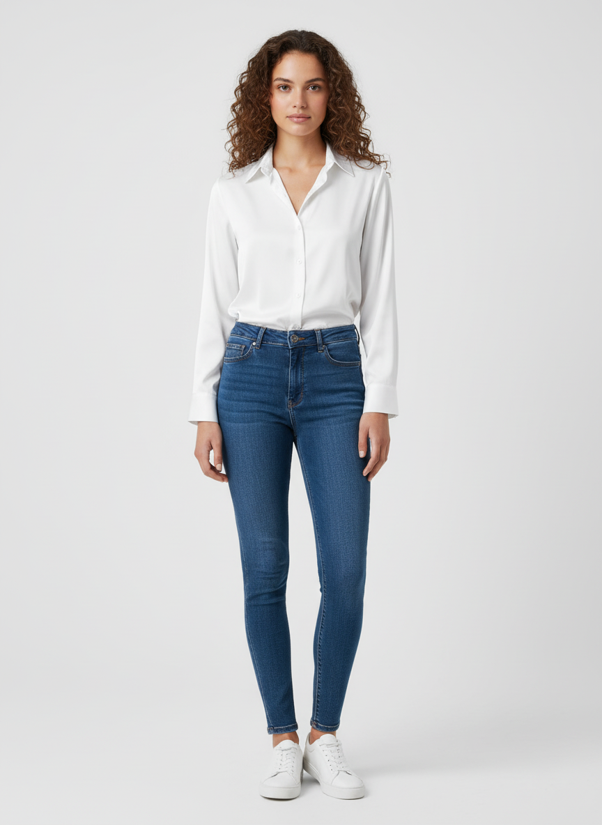 Chic Long Sleeve Blouse-tops > blouses-Laventaire-White-S-Laventaire