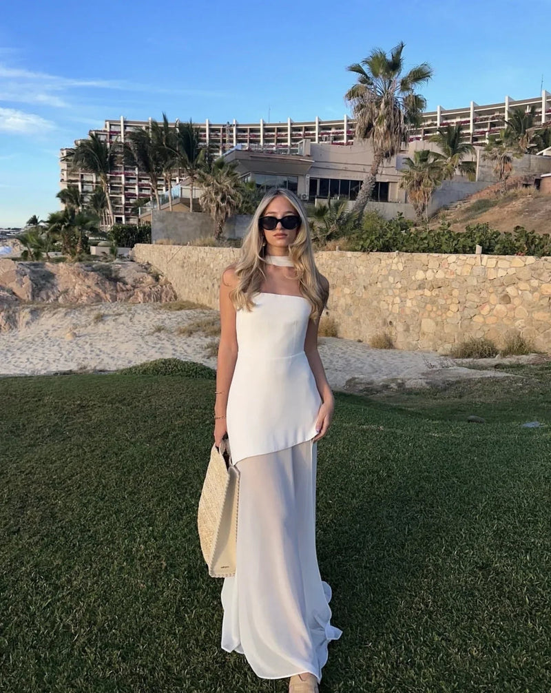Chic Strapless Maxi Dress-dresses > maxi dress-Laventaire-Laventaire