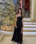 Chic Strapless Maxi Dress-dresses > maxi dress-Laventaire-Black-S-Laventaire