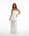 Chic Strapless Maxi Dress-dresses > maxi dress-Laventaire-White-S-Laventaire