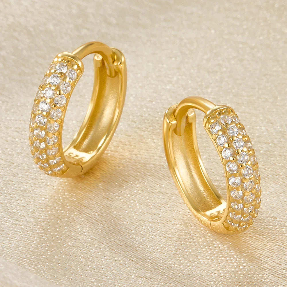 Chunky Huggie Earrings-jewelry > earrings > huggie earrings-Laventaire-Laventaire