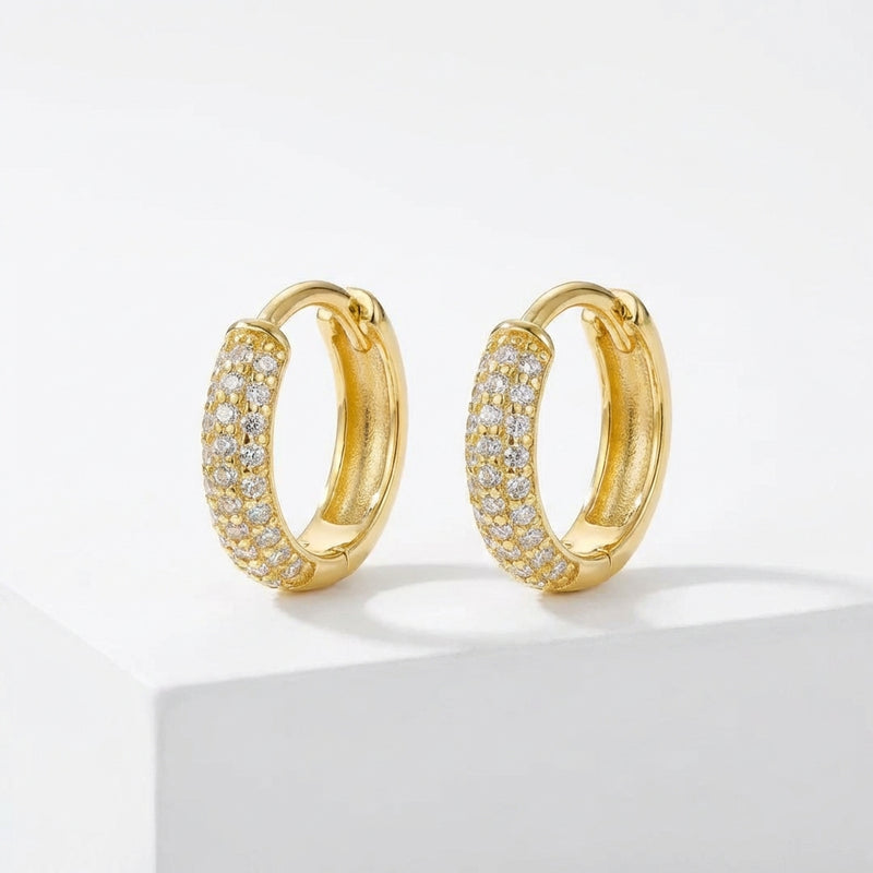 Chunky Huggie Earrings-jewelry > earrings > huggie earrings-Laventaire-Gold-S-Laventaire