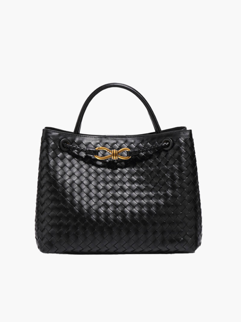 Classic Braided Handbag-handbags > braided handbag-Laventaire-Black-One Size-Laventaire