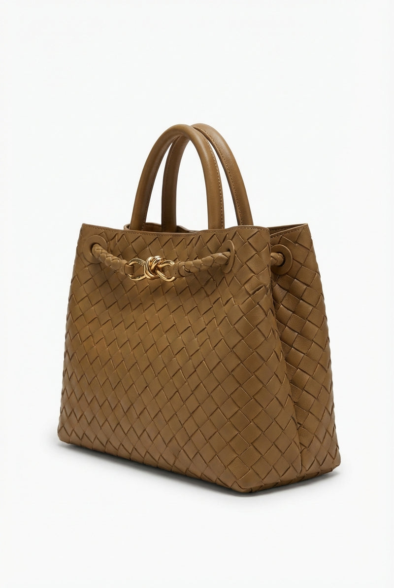 Classic Braided Handbag-handbags > braided handbag-Laventaire-Camel-One Size-Laventaire