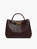 Classic Braided Handbag-handbags > braided handbag-Laventaire-Dark Brown-One Size-Laventaire