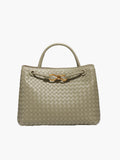 Classic Braided Handbag-handbags > braided handbag-Laventaire-Olive Green-One Size-Laventaire