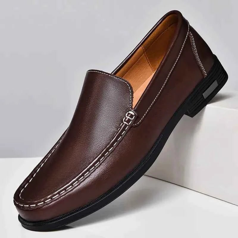 Classic Business Casual Loafers-footwear > loafers-Laventaire-Dark Brown-38-Laventaire