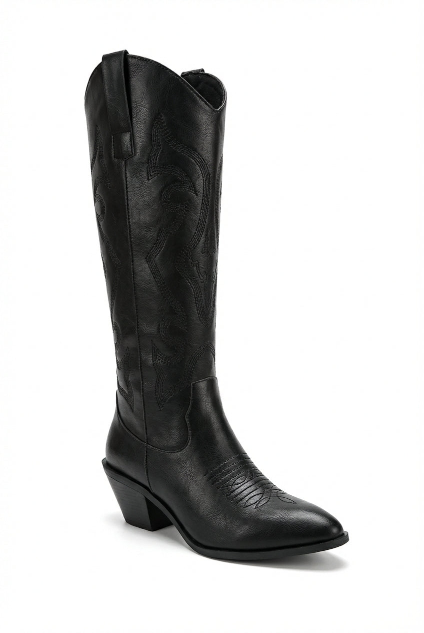 Classic Cowboy Boots-footwear > boots > cowboy boots-Laventaire-Black-36-Laventaire
