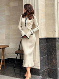 Classic Cream Midi Dress-dresses > midi dress-Laventaire-Laventaire