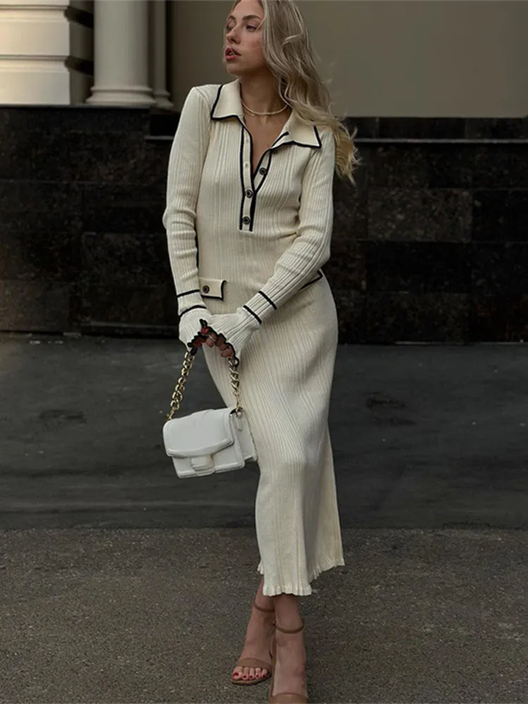 Classic Cream Midi Dress-dresses > midi dress-Laventaire-Laventaire