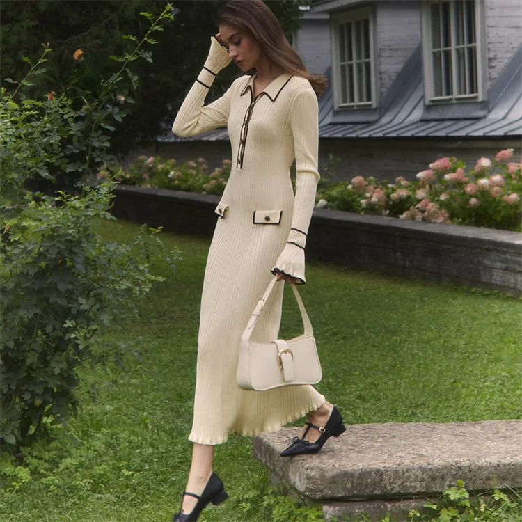 Classic Cream Midi Dress-dresses > midi dress-Laventaire-Laventaire