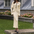 Classic Cream Midi Dress-dresses > midi dress-Laventaire-Laventaire